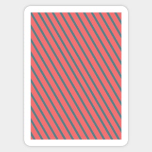 Living Coral Diagonal Stripes Sticker